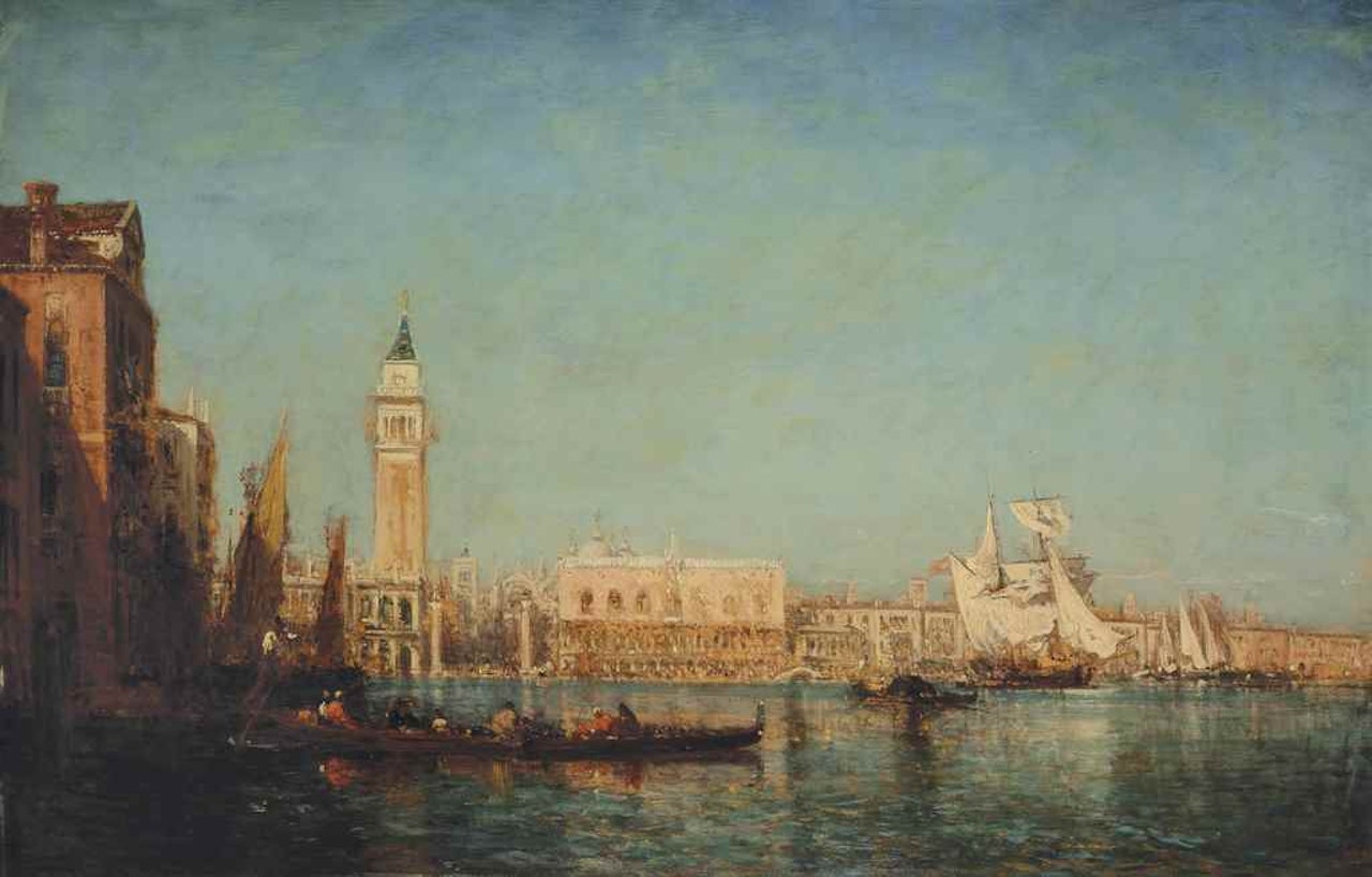 Le Palais des Doges vu du Canal de la Grazia, Venise by Félix Ziem