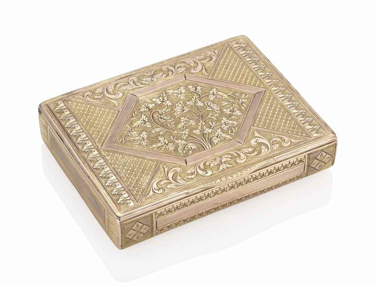 A CONTINENTAL VARI-COLOUR GOLD SNUFF-BOX by Anonymous