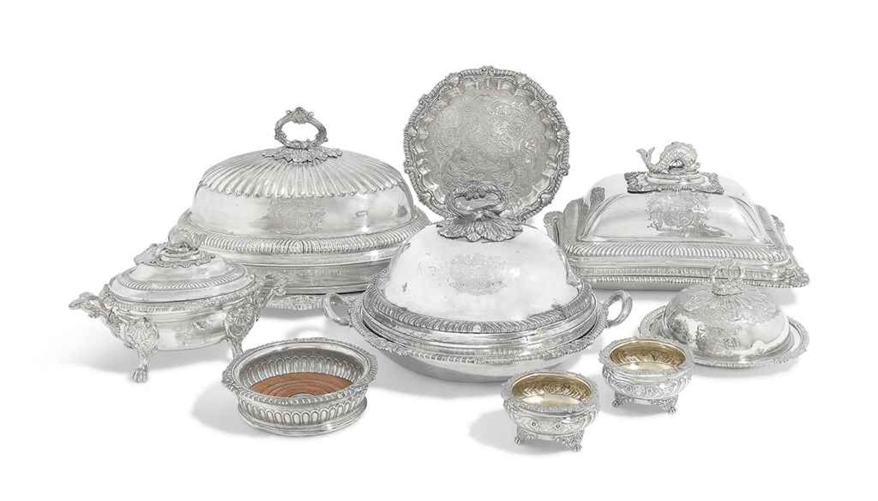SILVER FROM THE LANGSTON DINNER-SERVICE
A GEORGE III SILVER PART DINNER-SERVICE by Anonymous