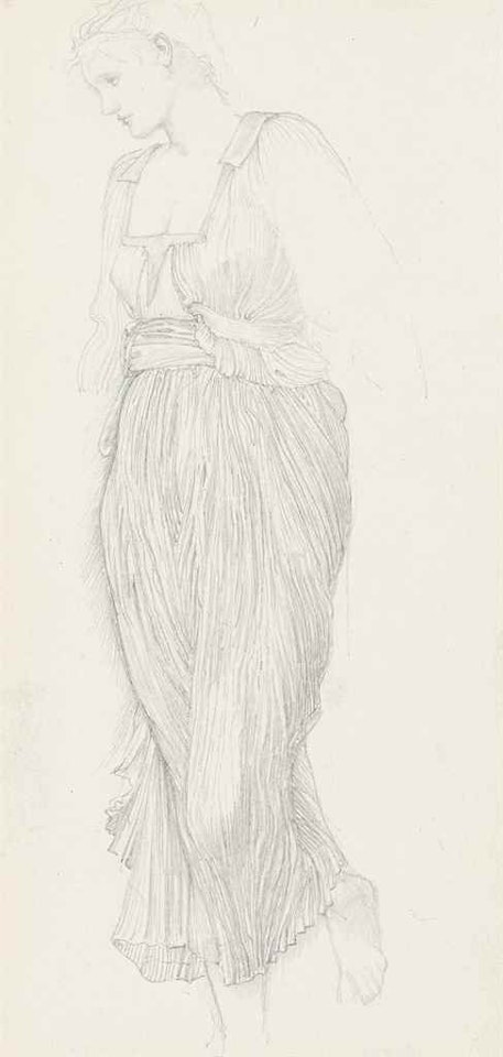 Study for 'The Golden Stairs': Frances Graham at the foot of the stairs by Edward Coley Burne-Jones