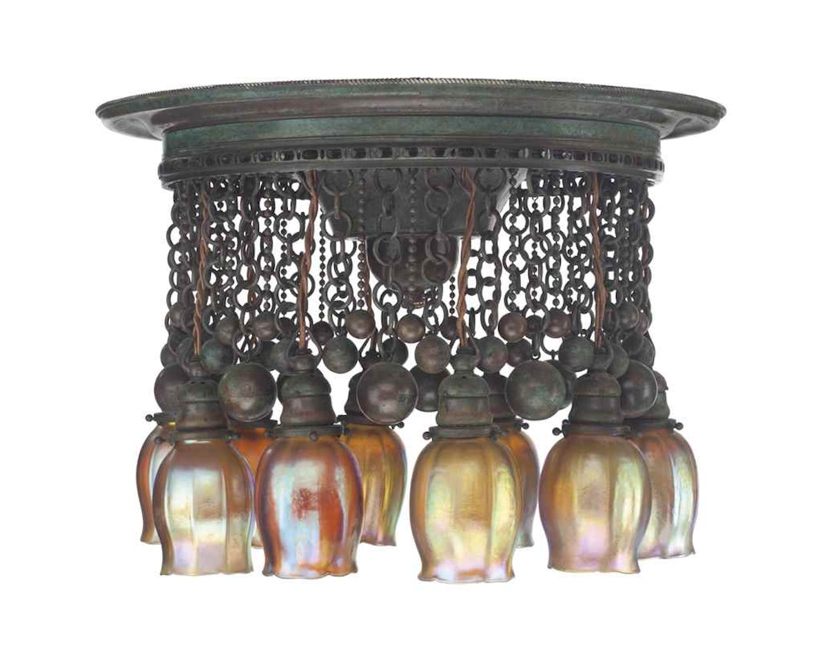 A TEN-LIGHT CHANDELIER by Tiffany Studios