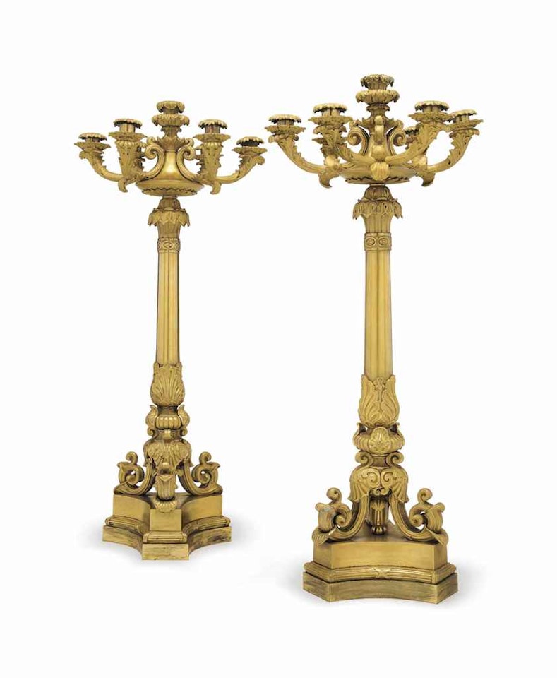 A PAIR OF LOUIS PHILIPPE ORMOLU SEVEN-LIGHT CANDELABRA by Anonymous