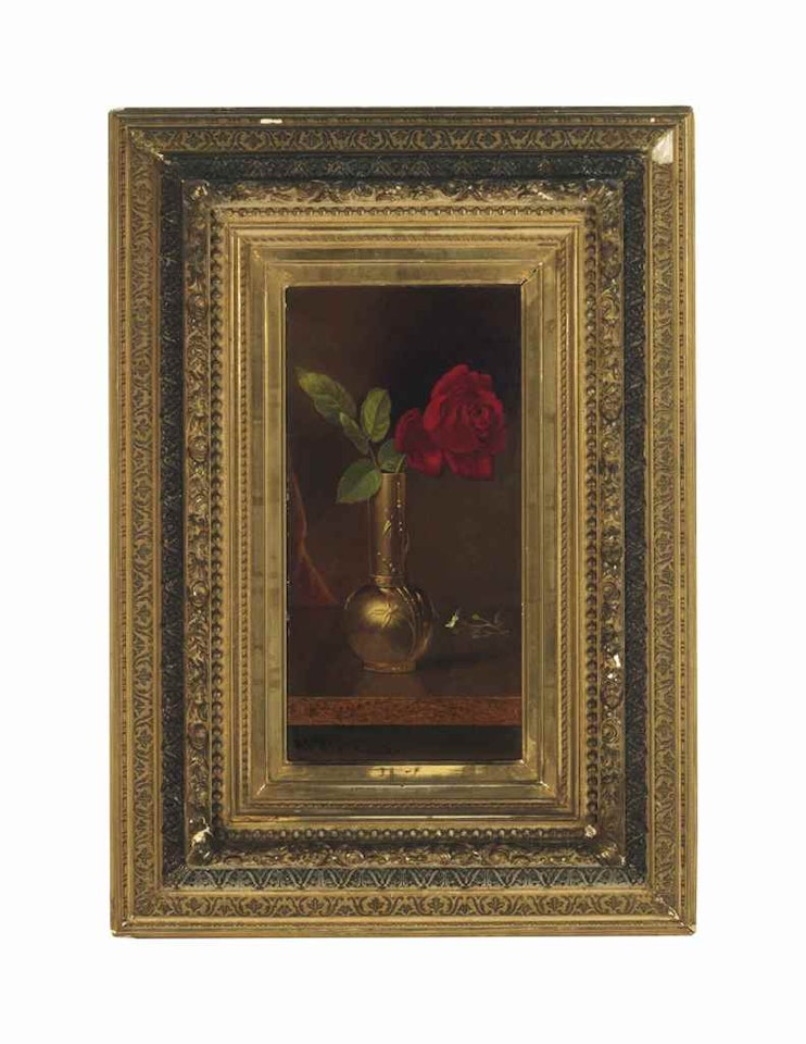 Red Rose in a Standing Vase by Martin Johnson Heade