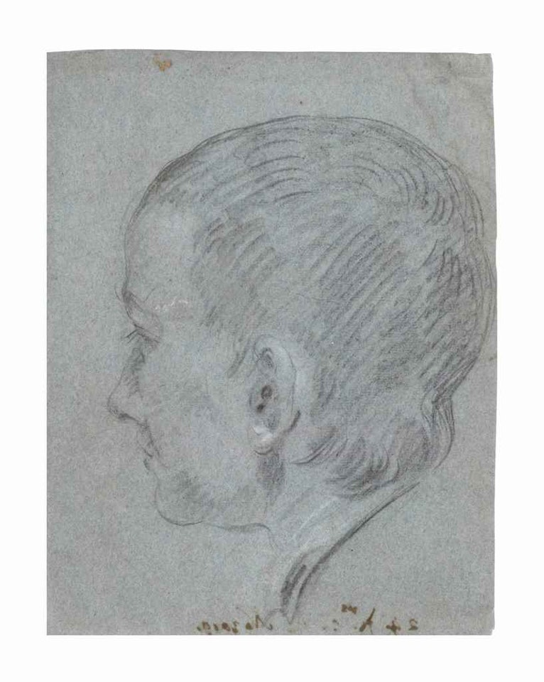 Head of a boy in profile: a presumed portrait of Lorenzo Tiepolo by Giovanni Domenico Tiepolo
