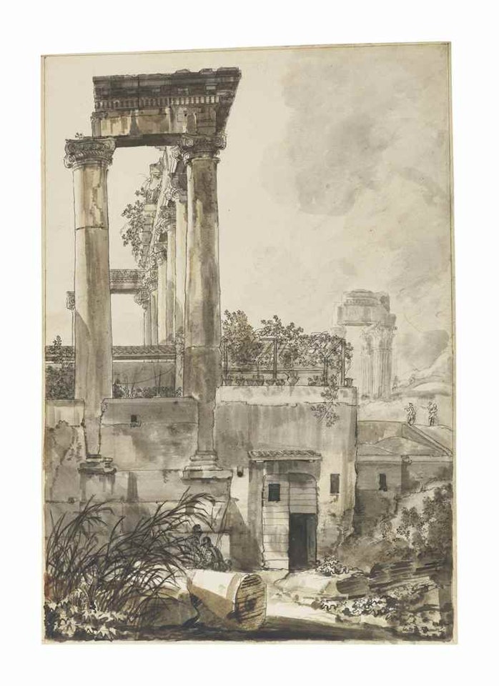 View of the Temple of Saturn in the Roman Forum by Claude Joseph Vernet