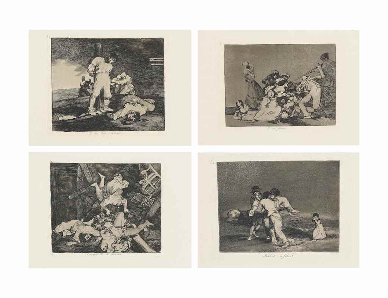 A Collection of Plates from: Los Desastres de la Guerra by Francisco José de Goya