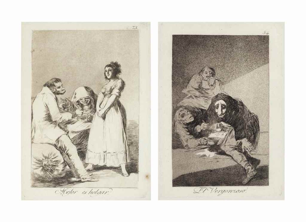 Three plates, from: Los Caprichos by Francisco José de Goya