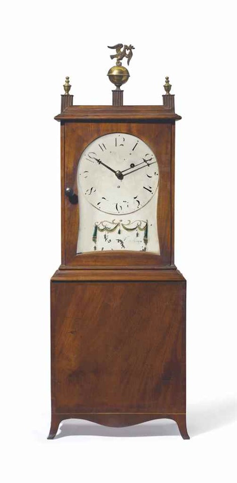 A FEDERAL MAHOGANY SHELF CLOCK by Anonymous