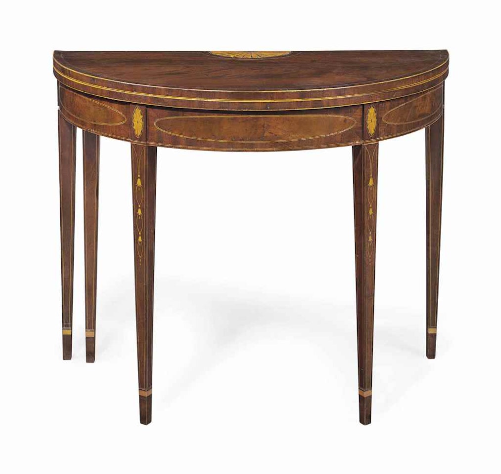 A FEDERAL INLAID MAHOGANY CARD TABLE, ATTRIBUTED TO WILLIAM WHITEHEAD (W. 1792-1799) by Anonymous