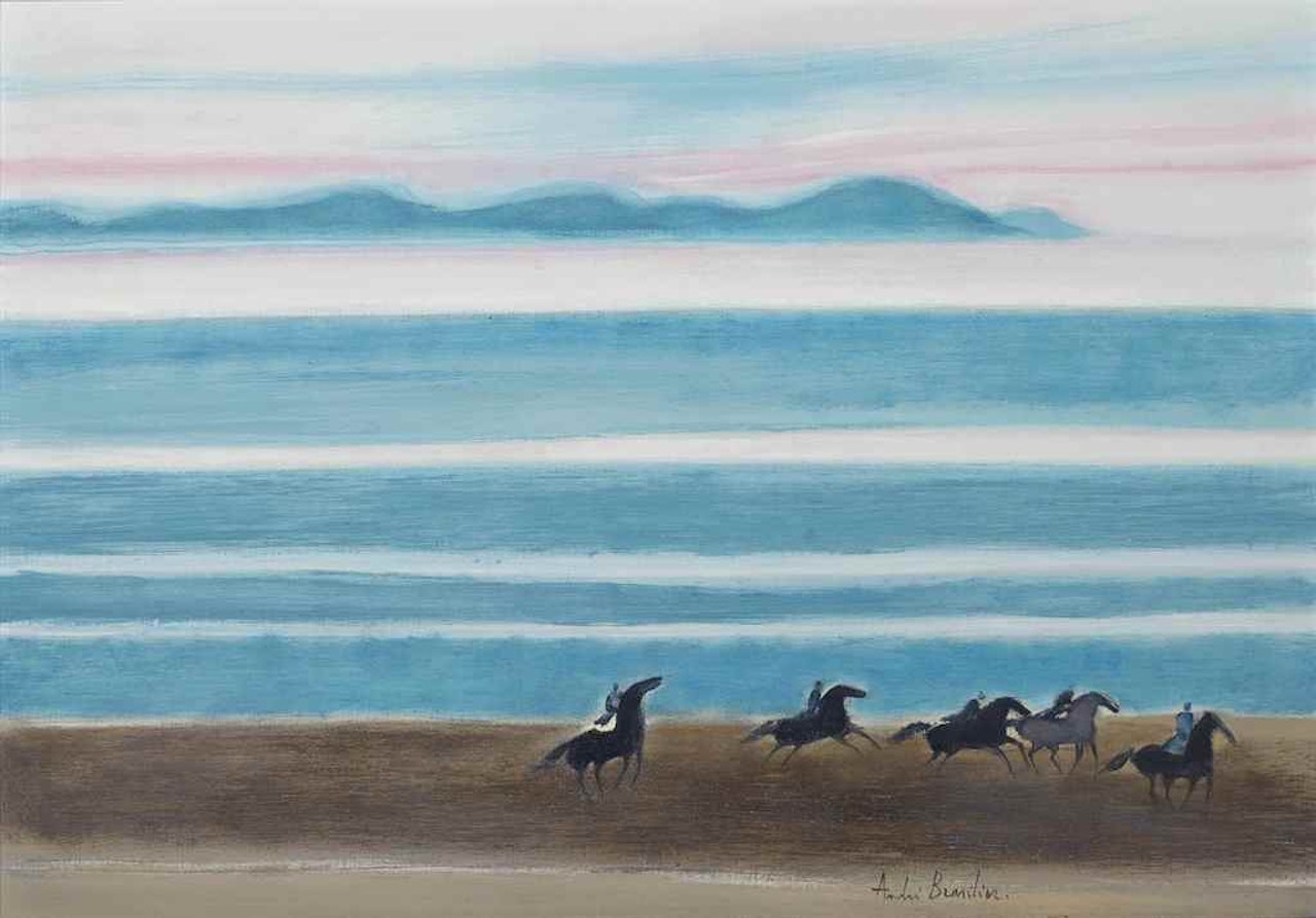 Cavalcade sur la plage by André Brasilier