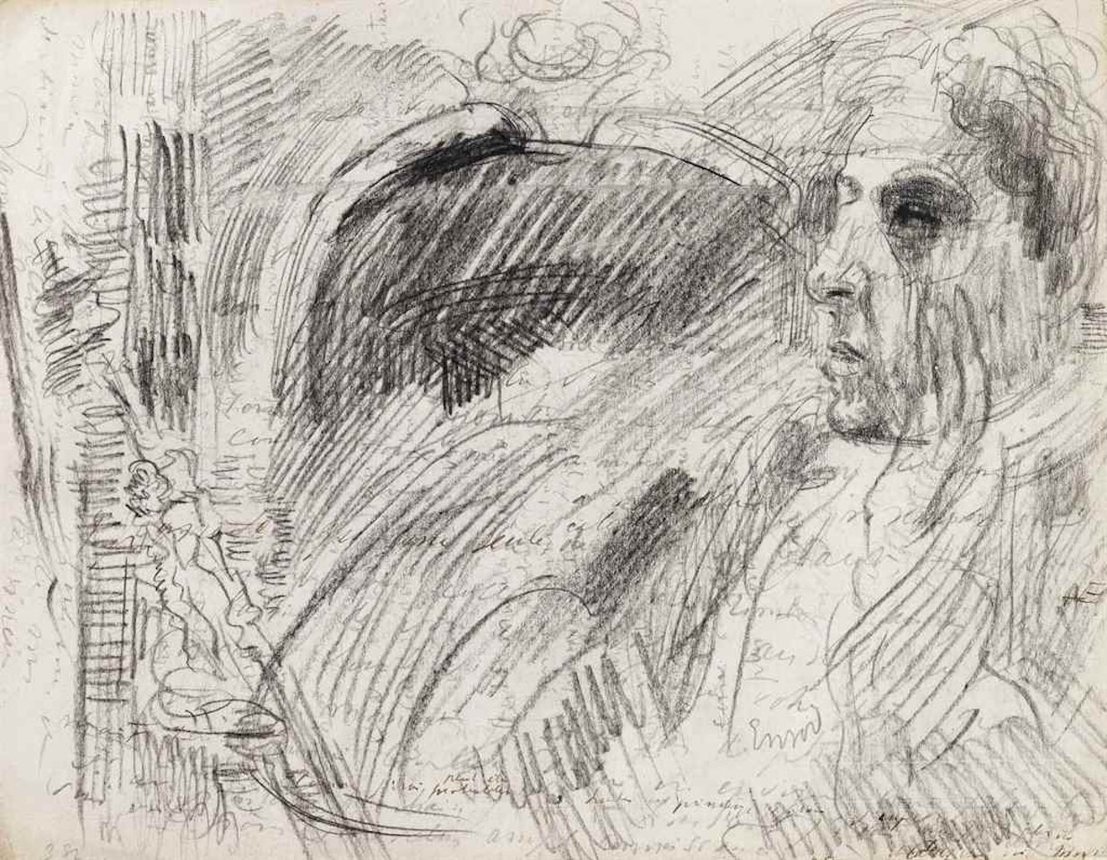 Etude de portrait de sa mère by James Ensor