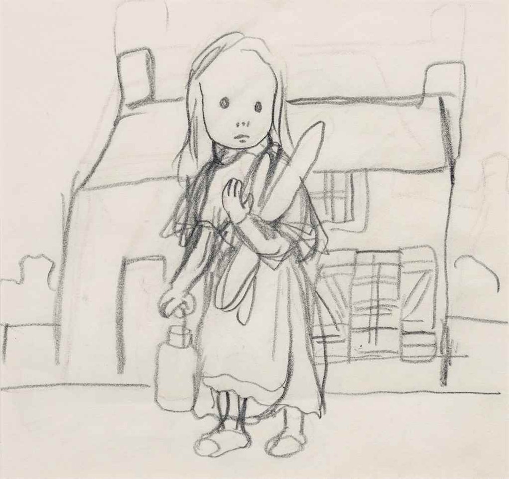 Petite fille à la baguette et au pot au lait by Leonard Tsuguharu Foujita
