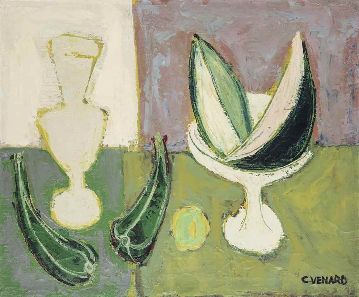Nature morte au compotier de pastèques by Claude Venard