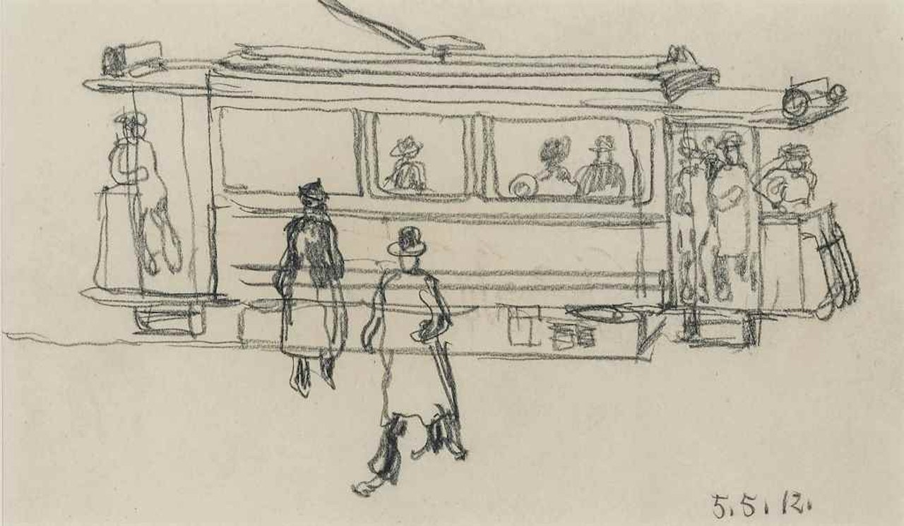 Strassenbahnwagen, Berlin by George Grosz