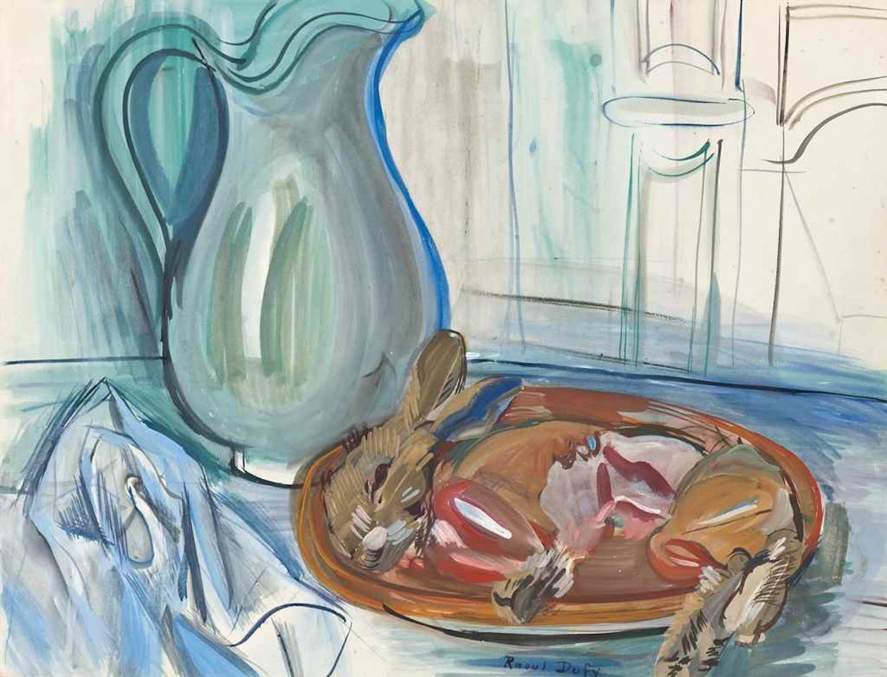 Nature morte au lapin et à la cruche by Raoul Dufy