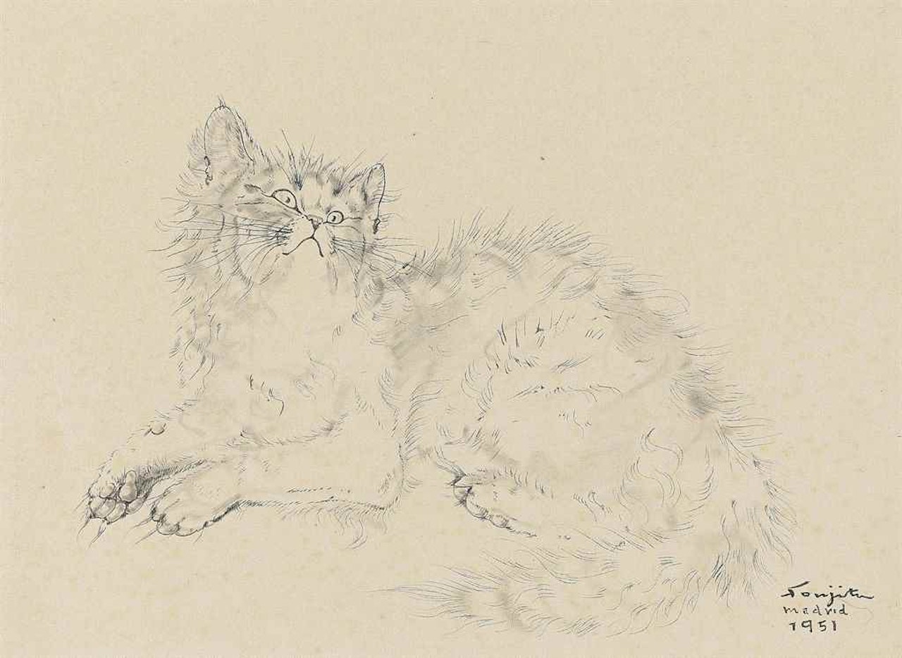 Le chat by Leonard Tsuguharu Foujita