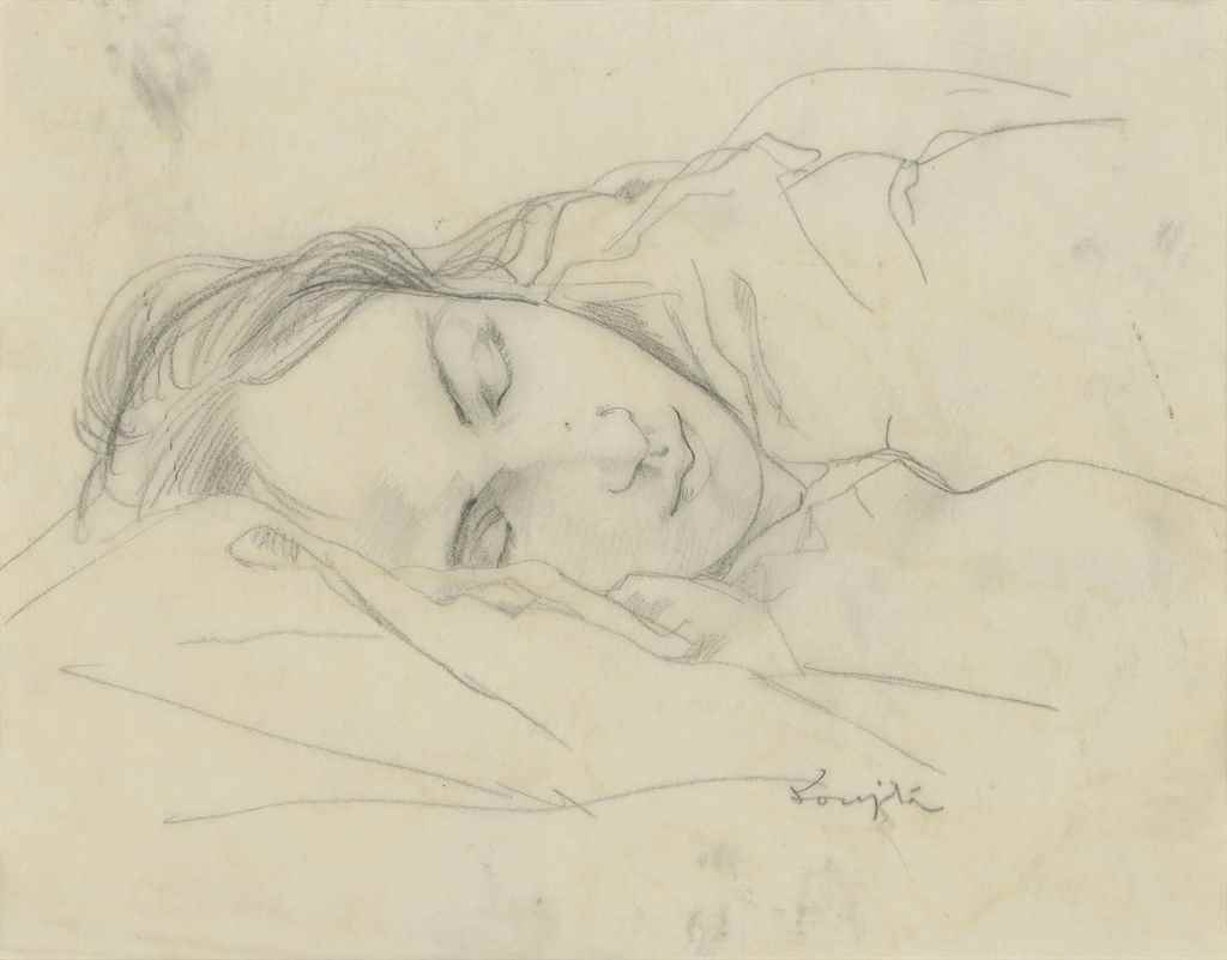 Jeune femme endormie by Leonard Tsuguharu Foujita