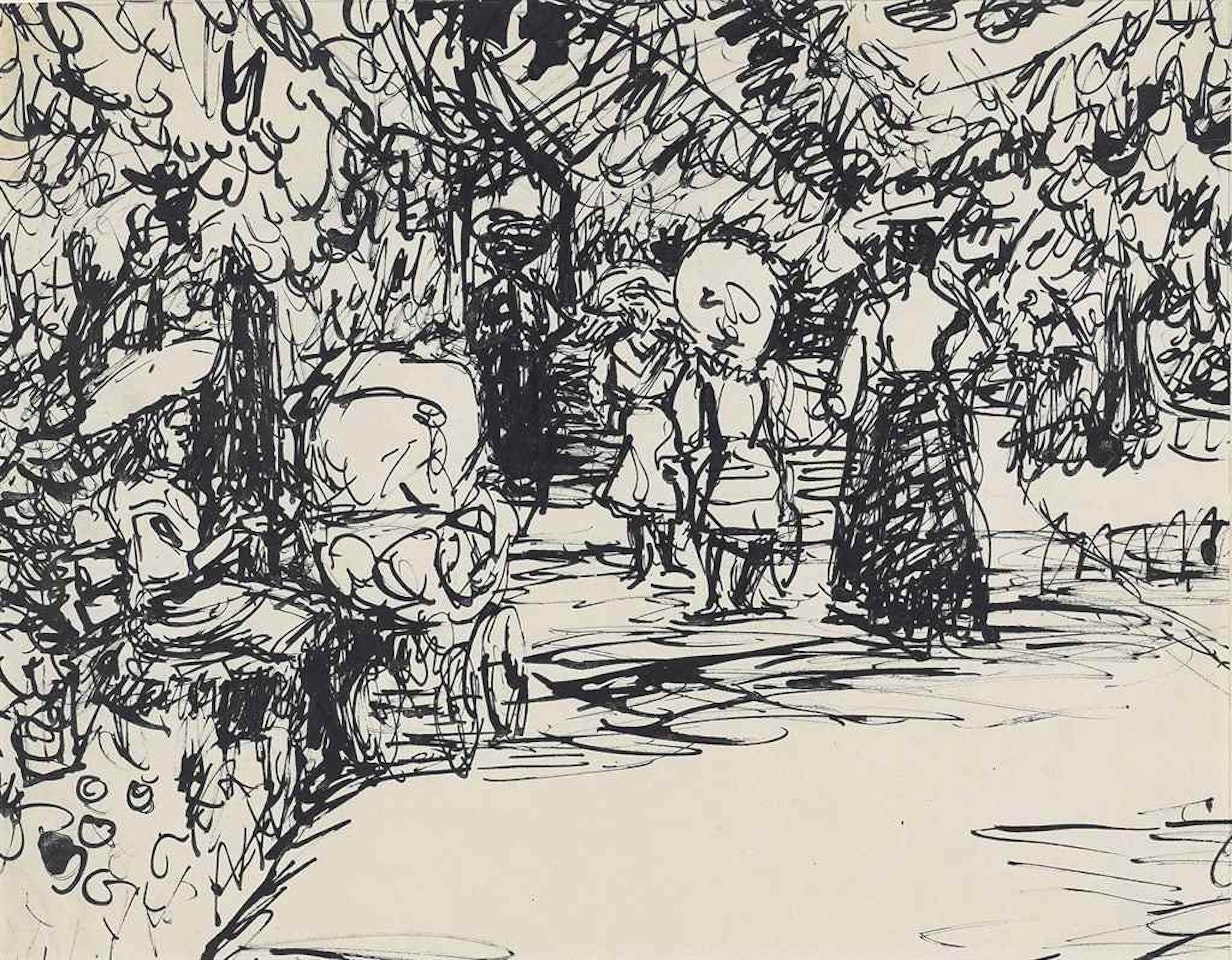 Im Großen Garten in Dresden (Spaziergänger im Park) by Ernst Ludwig Kirchner