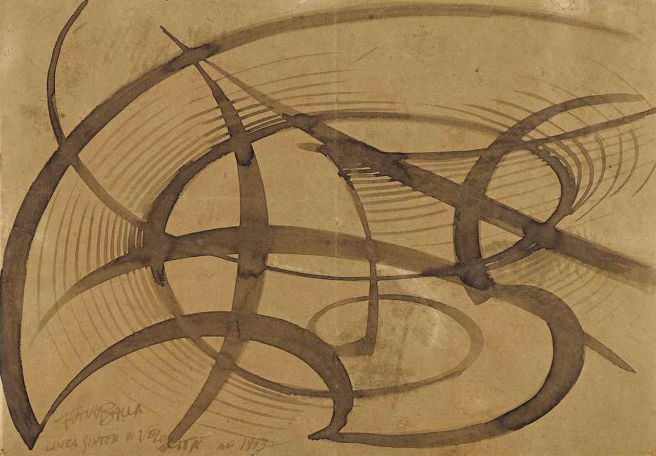Linea sintesi di velocità by Giacomo Balla