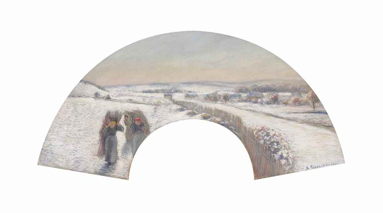 Les Porteuses de fagots, effet de neige by Camille Pissarro