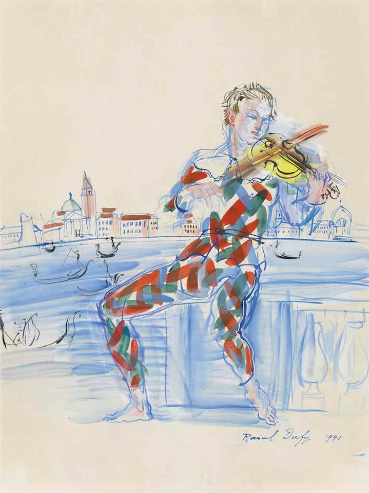 Arlequin à Venise jouant du violon by Raoul Dufy