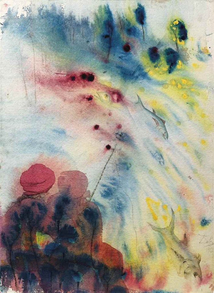 Poissons de cascade avec les pêcheurs by Salvador Dali
