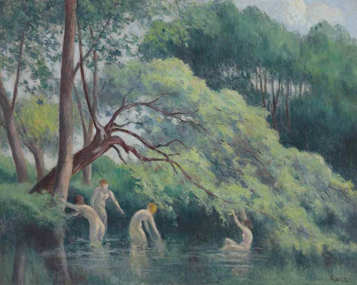 Rolleboise, baignade by Maximilien Luce
