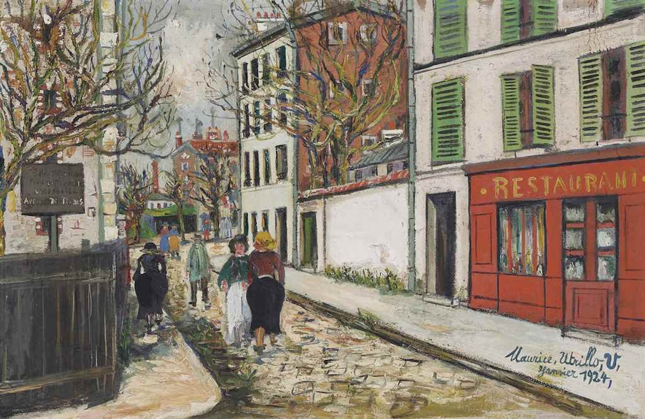 Une rue dans le XVIIème arrondissement by Maurice Utrillo