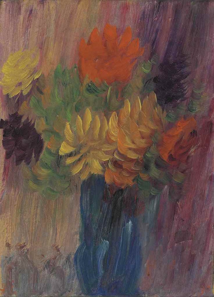 Grosses Stilleben: Rote und Gelbe Dahlien by Alexej von Jawlensky