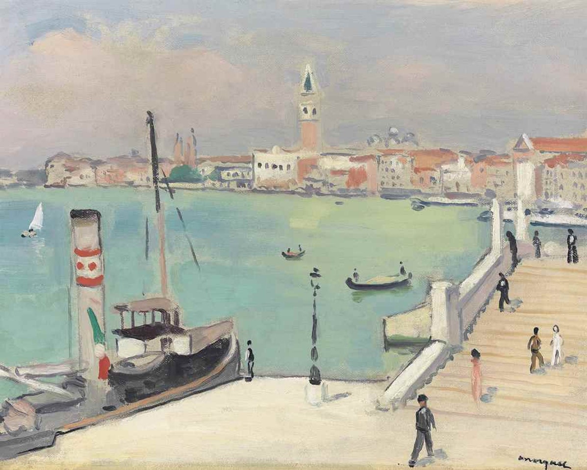 Venise, quai des Esclavons, le remorqueur à quai by Albert Marquet
