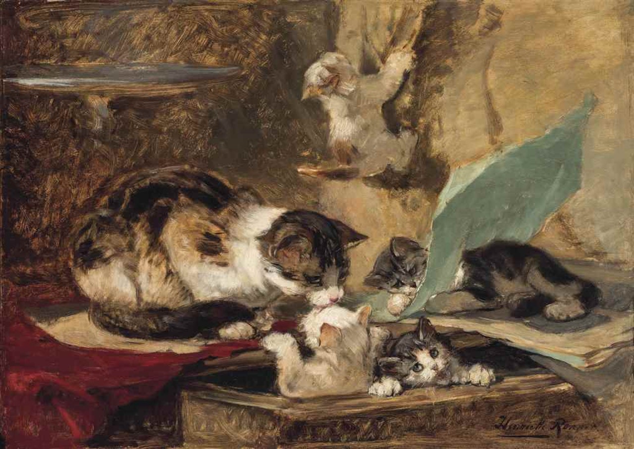 Kittens at play by Henriette Ronner-Knip