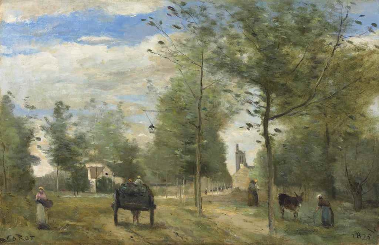 Route aux abords d'une ville, dans la Brie by Jean Baptiste Camille Corot