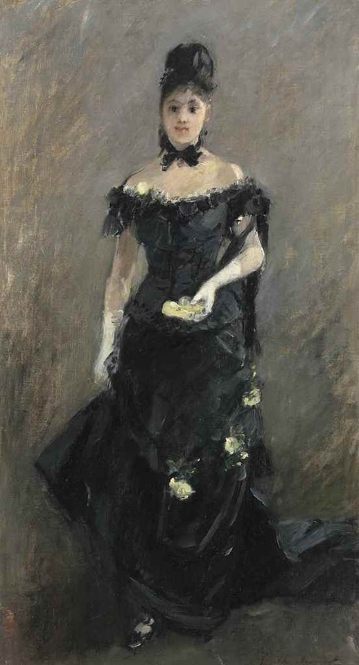 Femme en noir or Avant le théâtre by Berthe Morisot