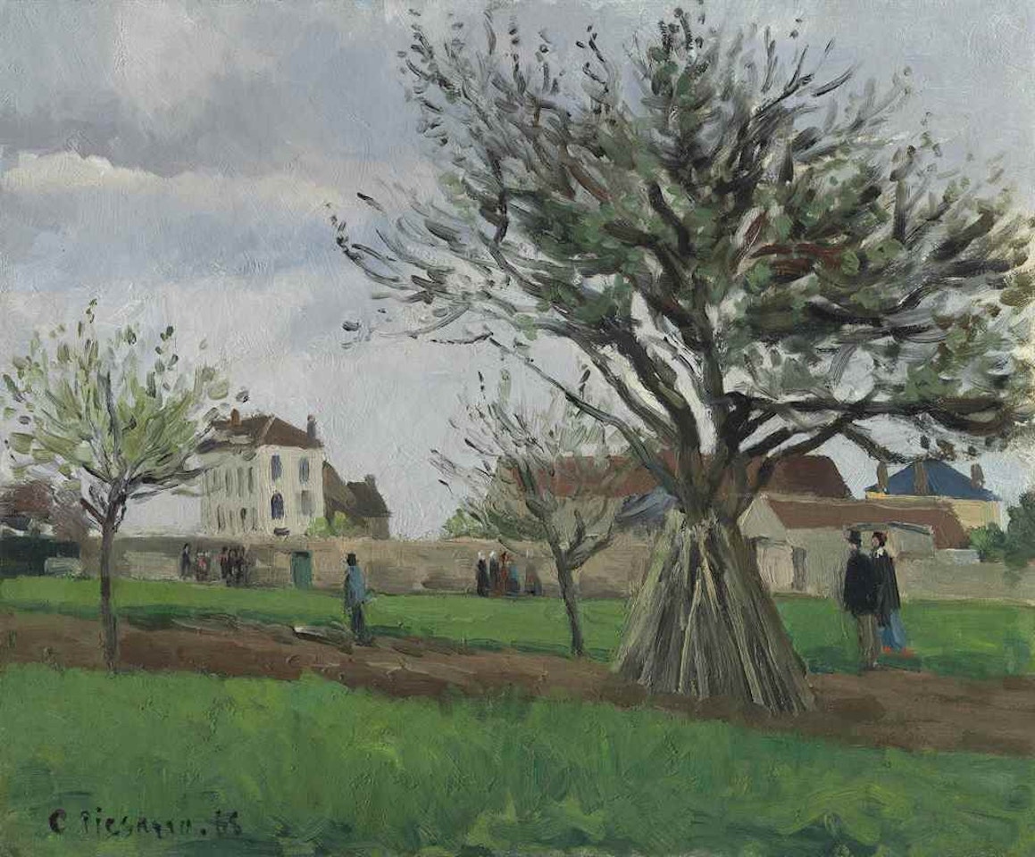 Pommiers à Pontoise, la maison du père Gallien by Camille Pissarro