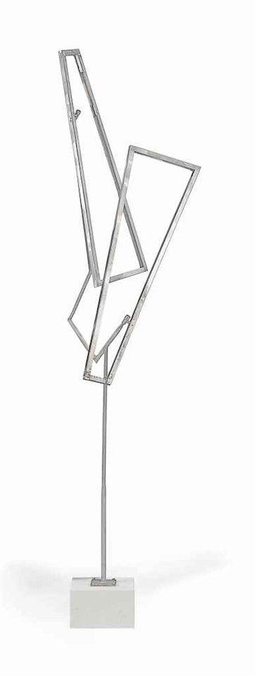 Open Trapezoids Excentric One Up One Down III by George Rickey