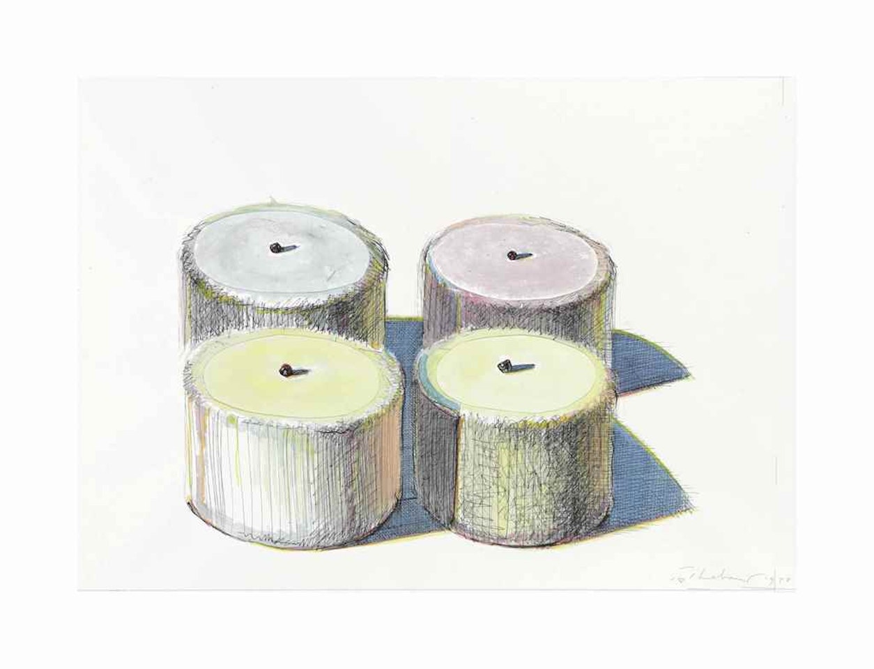 Working Plan for Four Cakes by Wayne Thiebaud