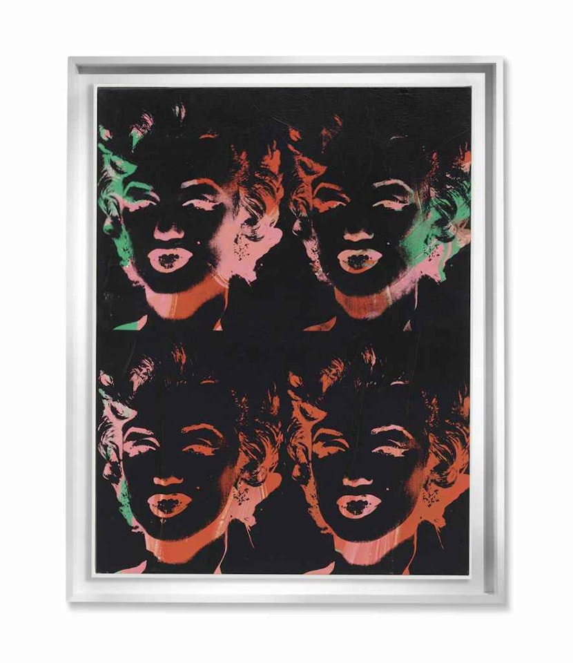 Four Multicoloured Marilyns (Reversal series) by Andy Warhol