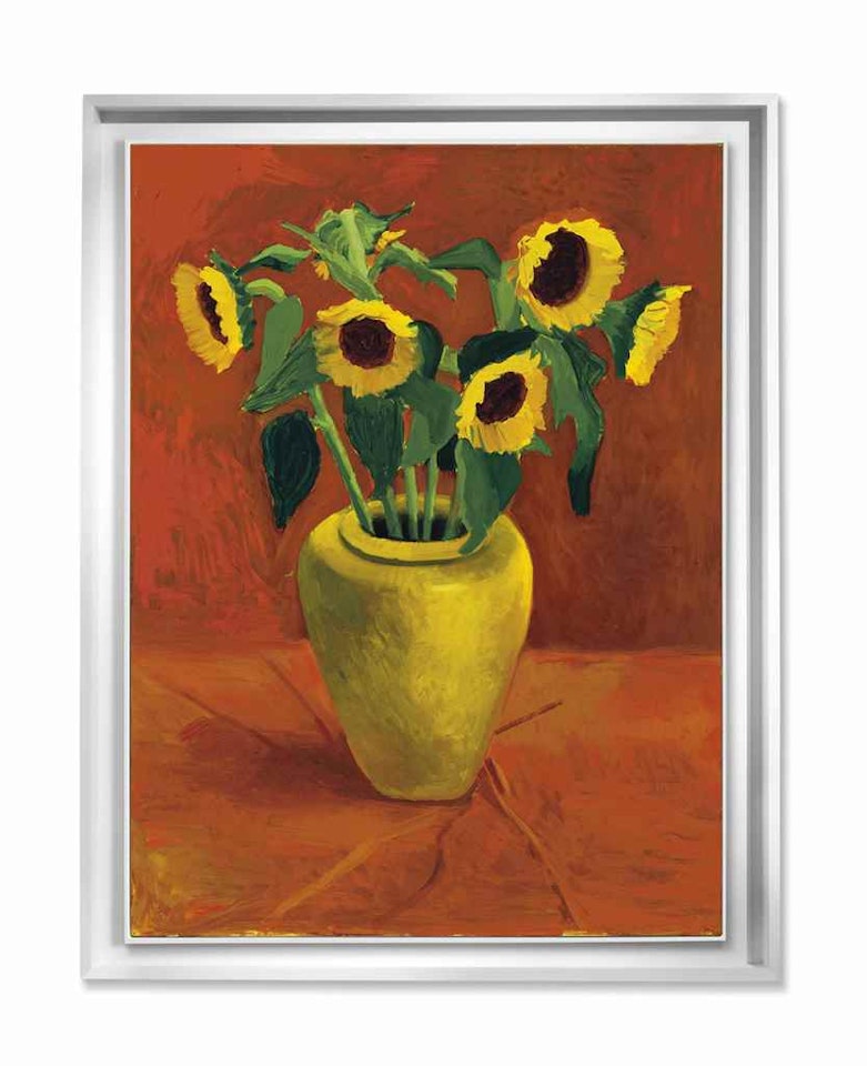Sunflowers In a Yellow Vase by David Hockney