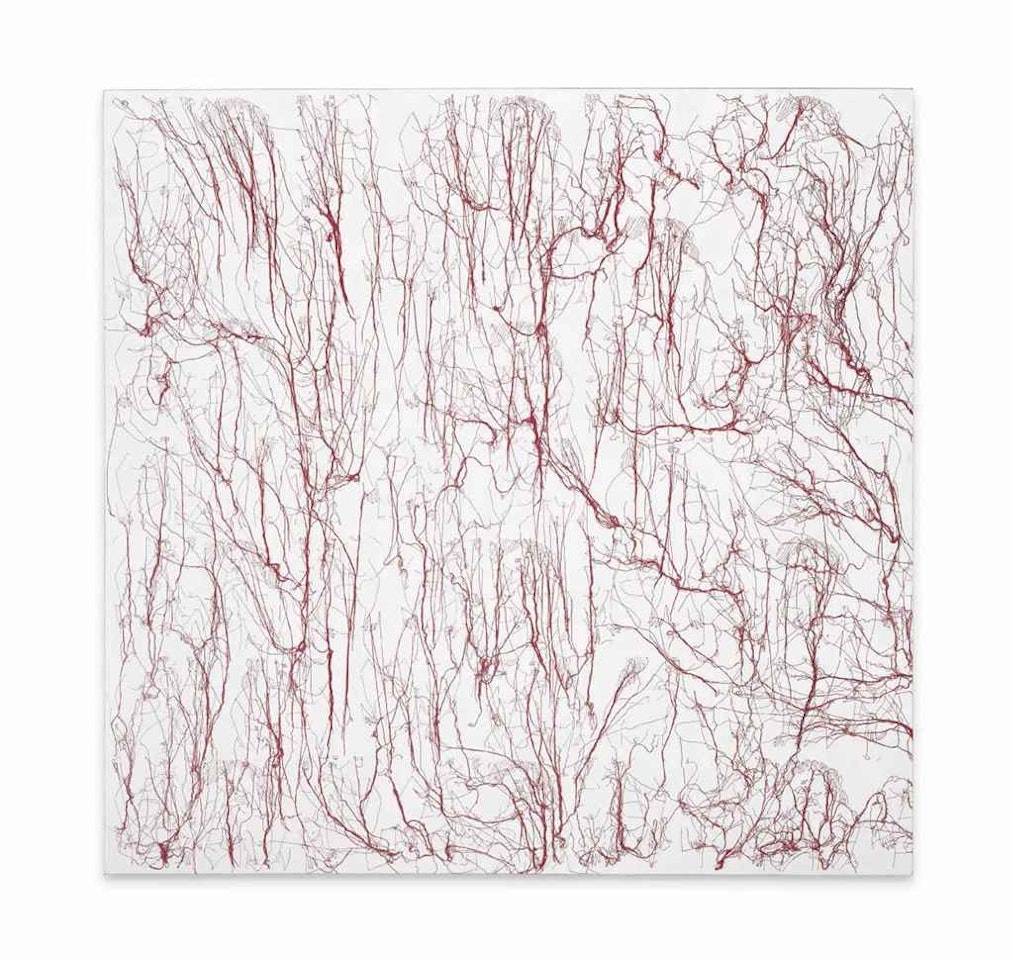 Red & White Lovers by Ghada Amer