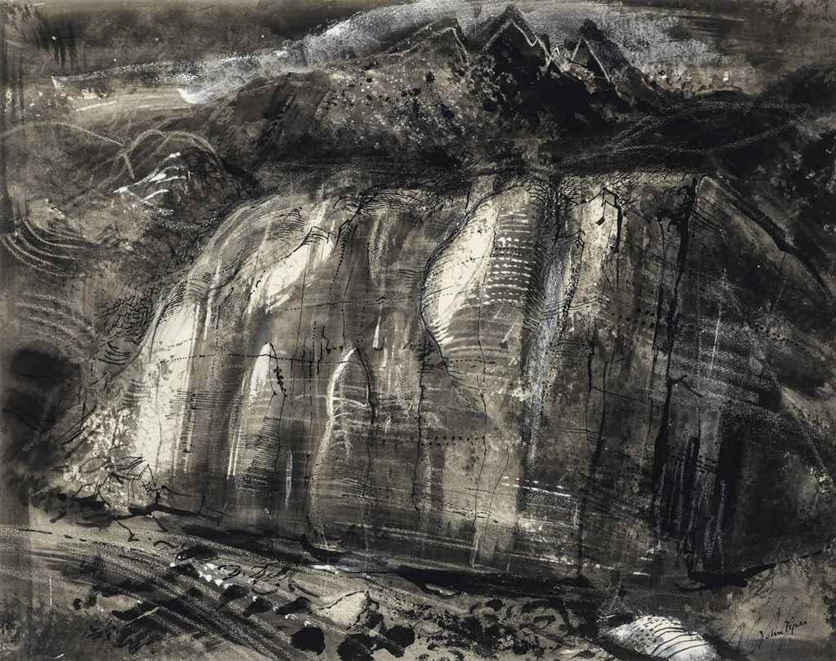 Rockface under Tryfan, North Wales by John Piper