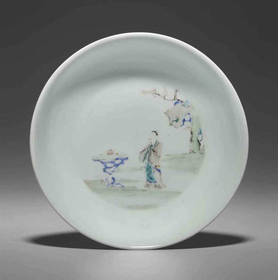 A SMALL ENAMELED DISH by Anonymous