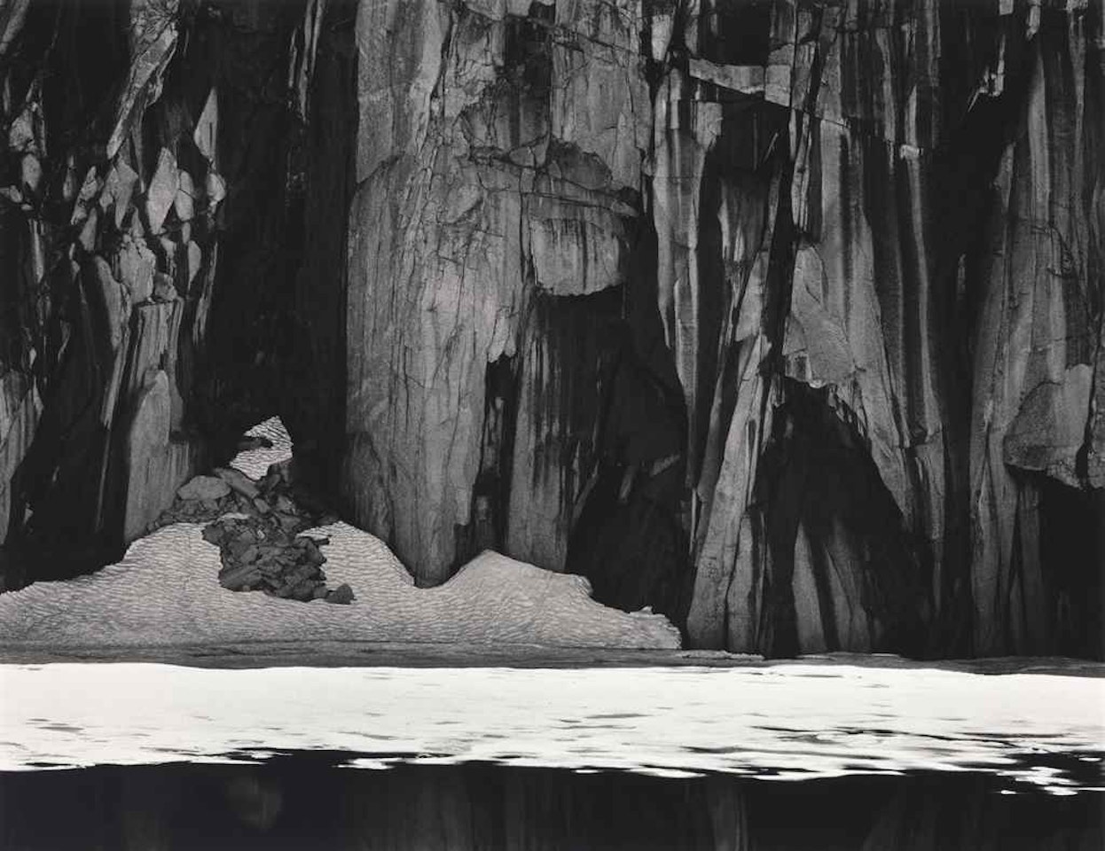 Frozen Lake and Cliffs, Kaweah Gap, Sierra Nevada, California by Ansel Adams
