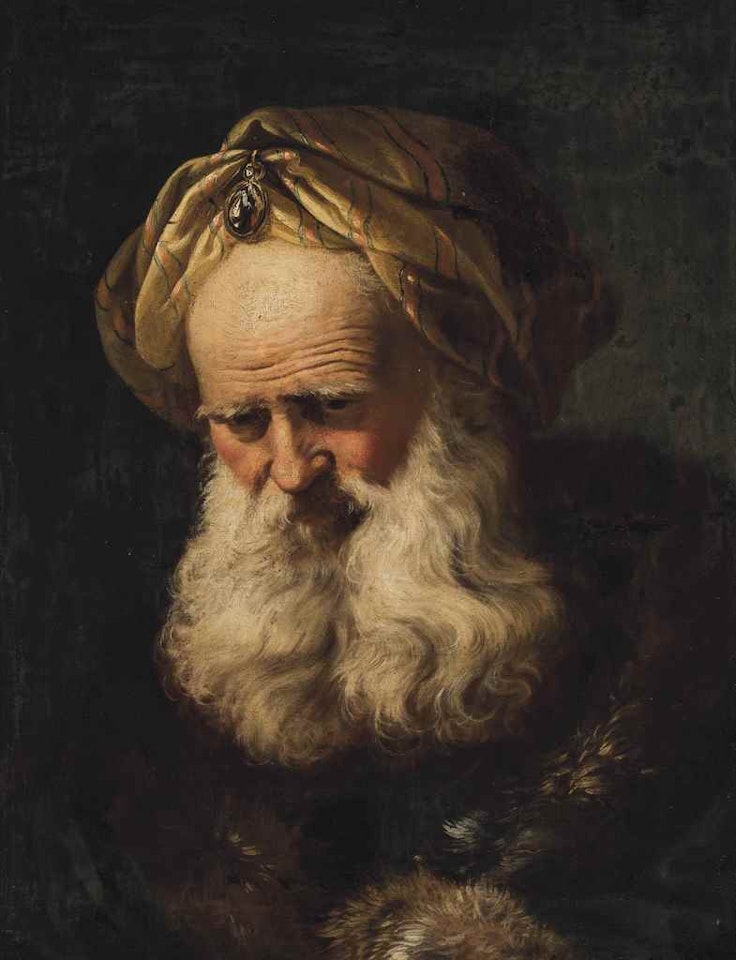 Head of a man in an oriental costume by Venetian School