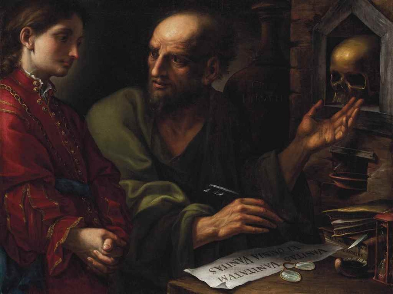 A philosopher and his apprentice by BOLOGNESE SCHOOL