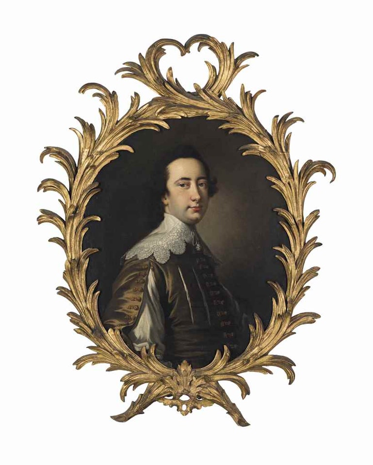 Portrait of a gentleman, half-length, in a lace collar by Thomas Hudson