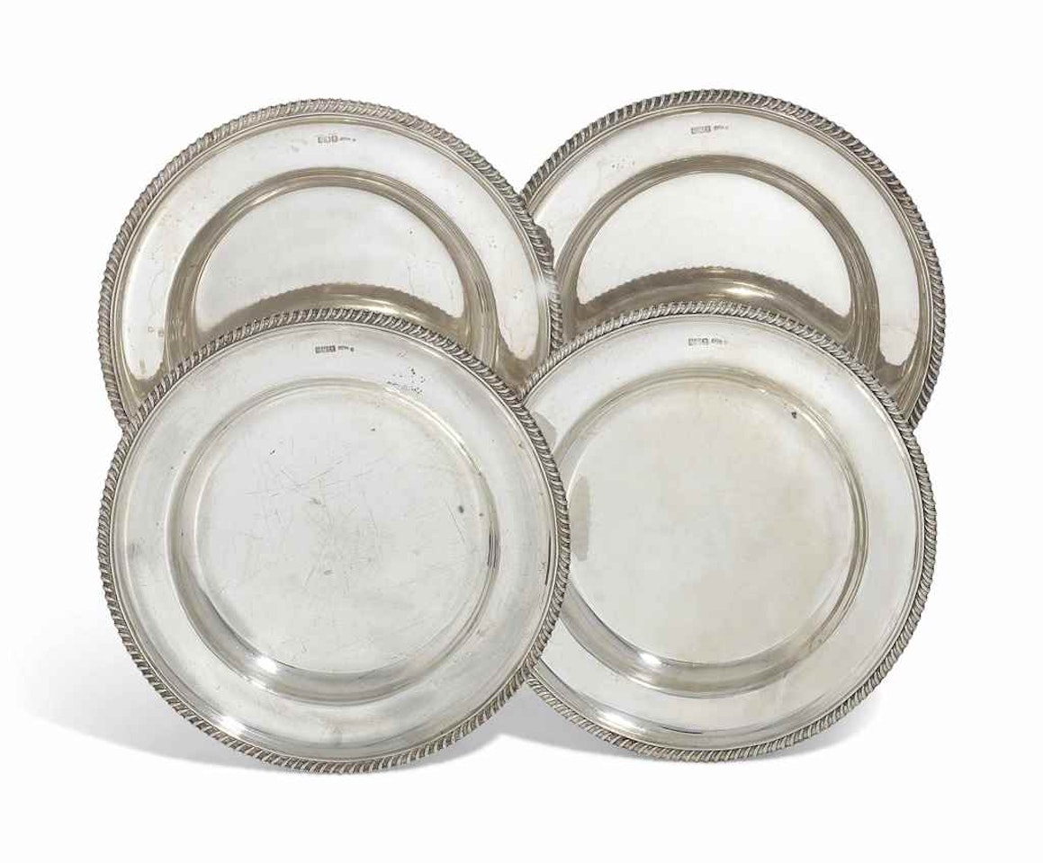 A SET OF FOUR VICTORIAN SILVER SECOND-COURSE DISHES by Anonymous