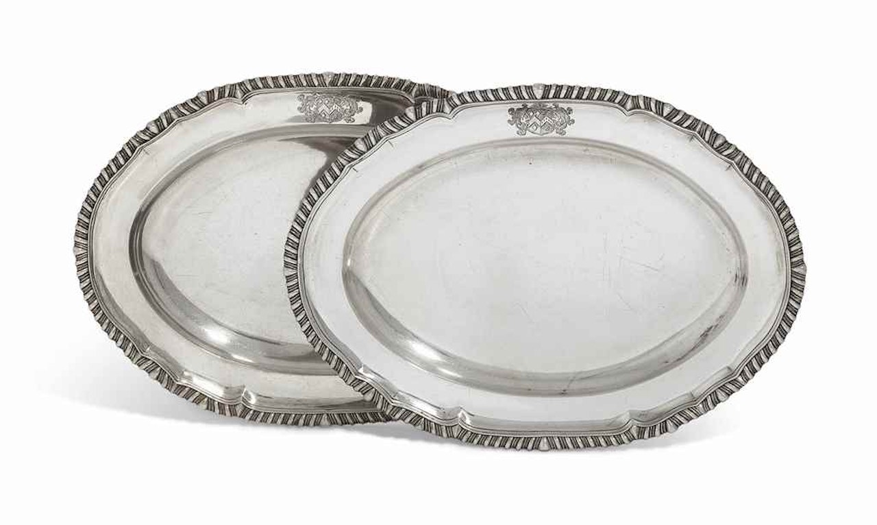A PAIR OF GEORGE III SILVER MEAT-DISHES by Anonymous