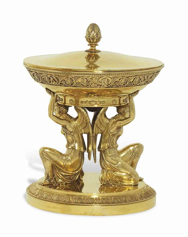 A PAIR OF FRENCH SILVER-GILT SOUP-TUREENS, COVERS AND LINERS by Anonymous