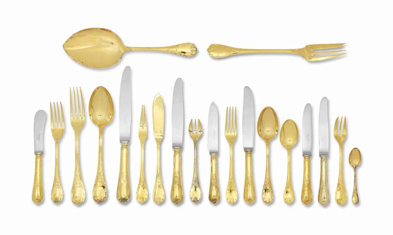 A FRENCH GILT-PLATED TABLE-SERVICE by Anonymous