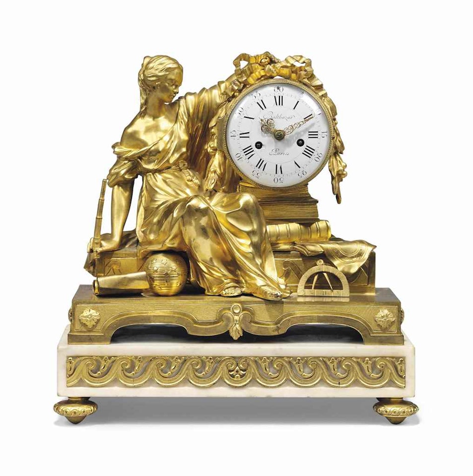 A LOUIS XV ORMOLU STRIKING MANTEL CLOCK by Anonymous